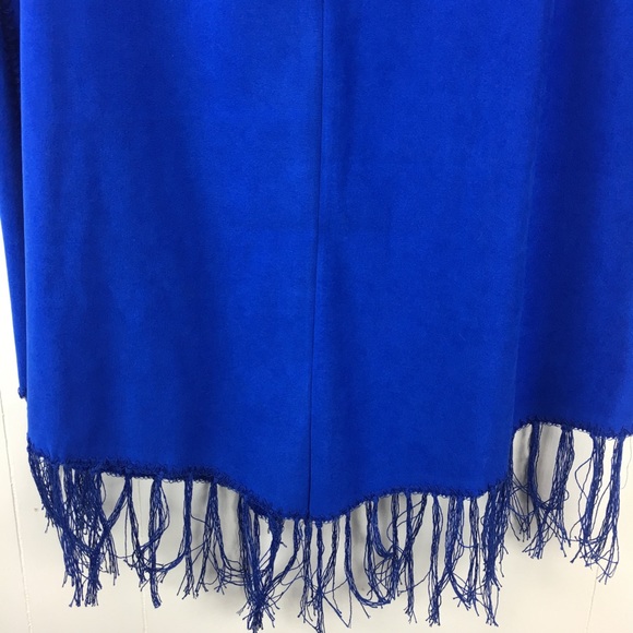 Vintage 90s Royal Blue Fringe Skirt - Picture 6 of 8